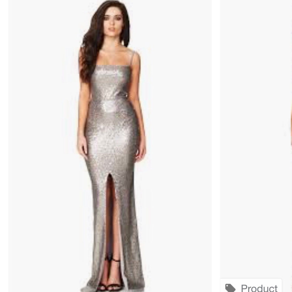 Brand New Nookie Sequin Pewter Dress
